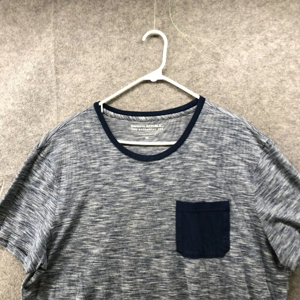 Banana Republic Essential Tee‎ Men XL Blue Short Sleeve T Shirt Heathered